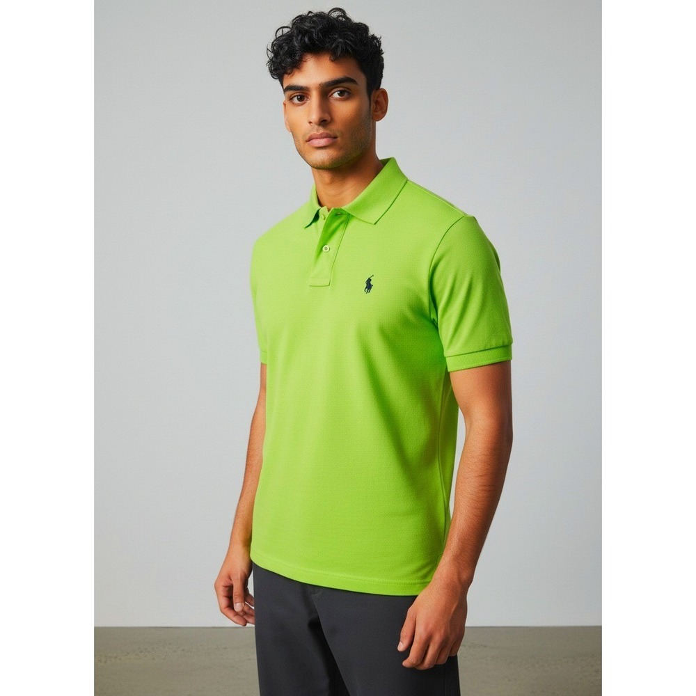 Polo Sport Ralph Lauren Mens XL Neon Lime Green Performance Polo Shirt Excellent